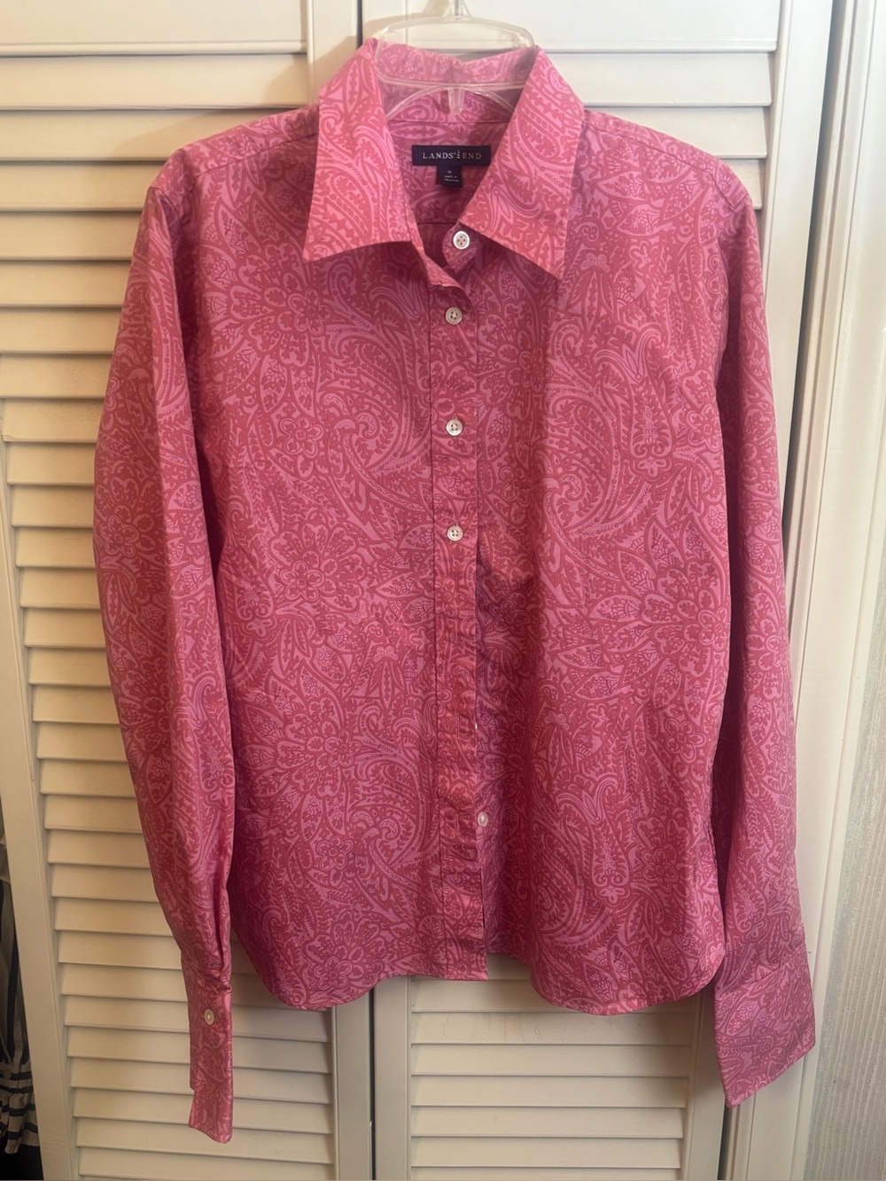 Lands End Pink Paisley Blouse
